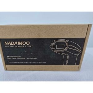 NADAMOO Wireless Barcode Scanner Bur3003 Black Handheld LaserReader USB Receiver